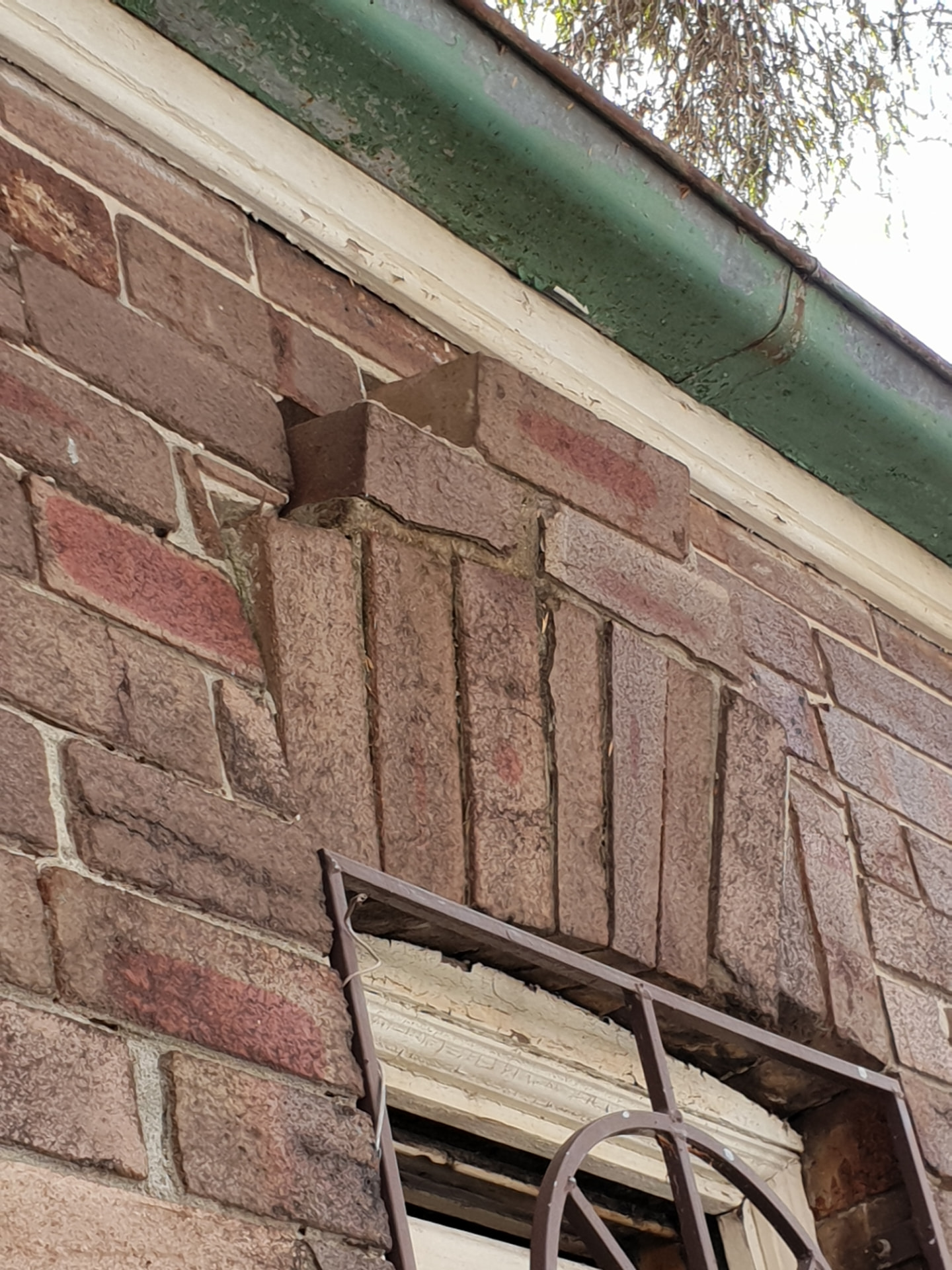Existing deteriorated mortar before repair